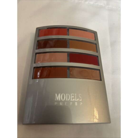Models Prefer palette w/ 2 Blush 6Eyeshadow 8 cream lipsticks #4 coral-red shade - Picture 1 of 14